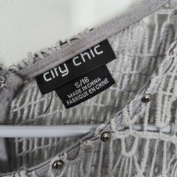 CITY CHIC Bellissima Lace Peplum Dress EUC - Picture 3 of 5